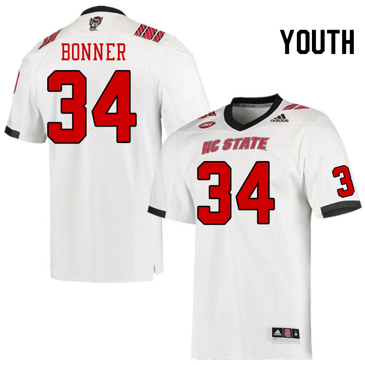 Youth #34 Kamal Bonner North Carolina State Wolfpacks College Football Jerseys Stitched-White - Click Image to Close